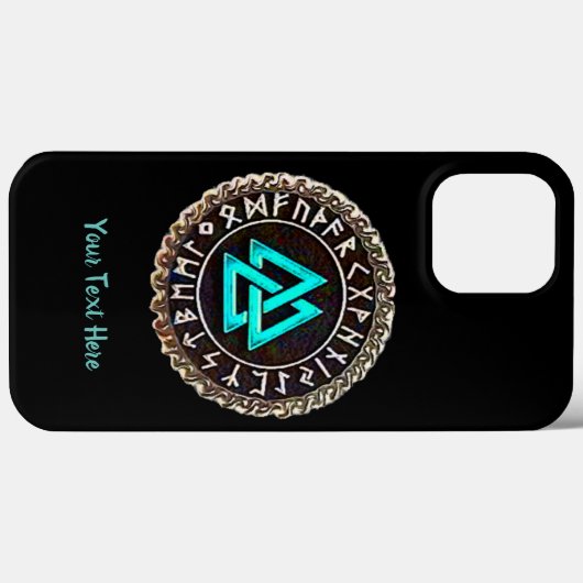 Valknut (Winding) Carved Wood iPhone Case (Achterkant (horizontaal))