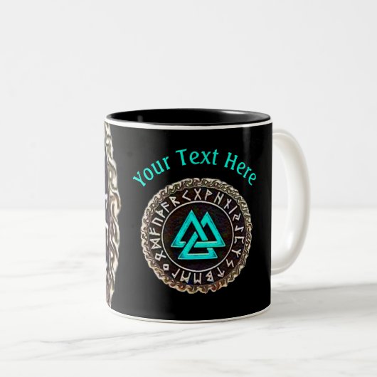 Valknut (Winding) Mok met twee-toonkoffie (Voorkant rechts)