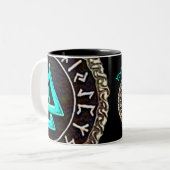 Valknut (Winding) Mok met twee-toonkoffie (Voorkant links)
