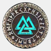 Valknut (Winding) Ronde Sticker (Voorkant)