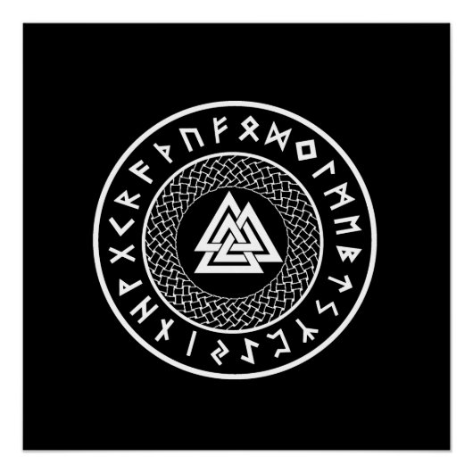 Valknut - Wotans Knot - Odin Rune Perfect Poster (Voorkant)