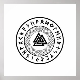 Valknut - Wotans Knot - Odin Rune Poster