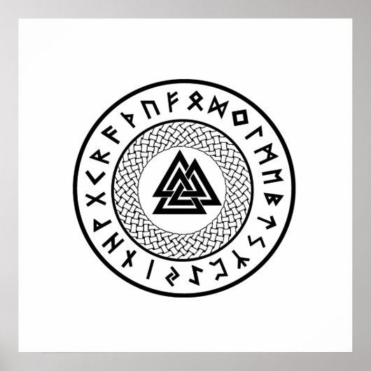 Valknut - Wotans Knot - Odin Rune Poster (Voorkant)