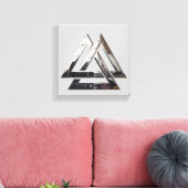 Valknut - zilver canvas afdruk (Insitu (Woonkamer))