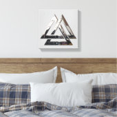 Valknut - zilver canvas afdruk (Insitu (Slaapkamer))