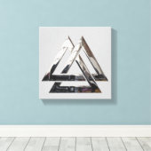 Valknut - zilver canvas afdruk (Insitu (Houten vloer))
