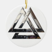 Valknut - zilver keramisch ornament (Voorkant)
