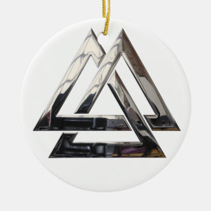 Valknut - zilver keramisch ornament