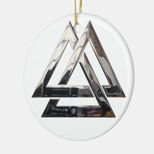 Valknut - zilver keramisch ornament (Links)