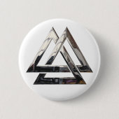 Valknut - zilver ronde button 5,7 cm (Voorkant)