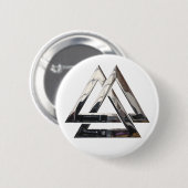 Valknut - zilver ronde button 5,7 cm (Voorkant /achterkant)