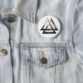 Valknut - zilver ronde button 5,7 cm (In situ)