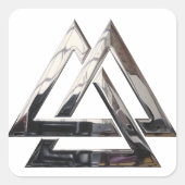 Valknut - zilver vierkante sticker (Voorkant)