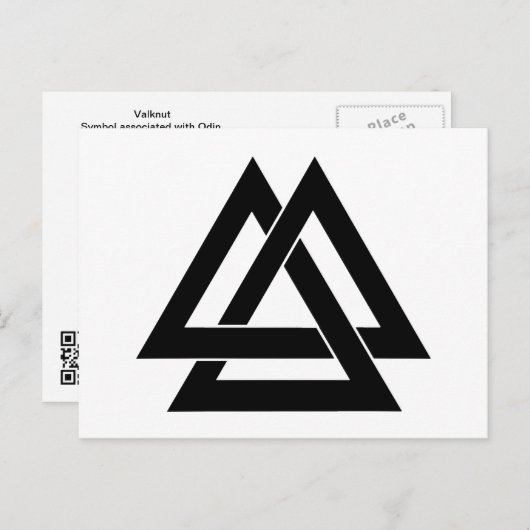 Valknut - zwart briefkaart (Voorkant / Achterkant)