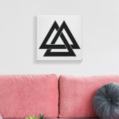 Valknut - zwart canvas afdruk (Insitu (Woonkamer))