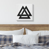 Valknut - zwart canvas afdruk (Insitu (Slaapkamer))