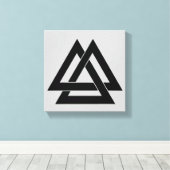 Valknut - zwart canvas afdruk (Insitu (Houten vloer))