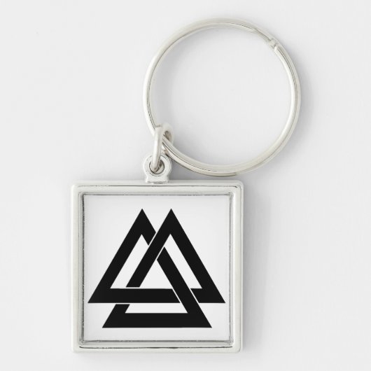 Valknut - zwart en wit sleutelhanger (Voorkant)