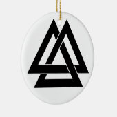 Valknut - zwart keramisch ornament (Rechts)