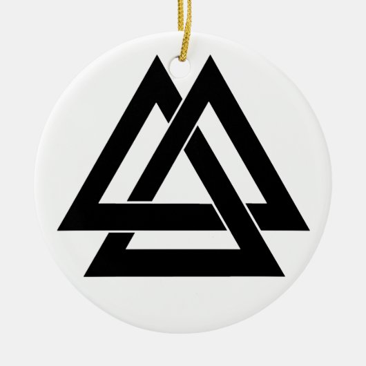 Valknut - zwart keramisch ornament (Voorkant)