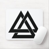 Valknut - zwart muismat (Met muis)
