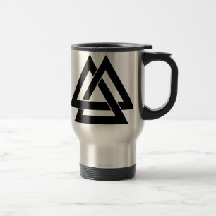 Valknut - zwart reisbeker