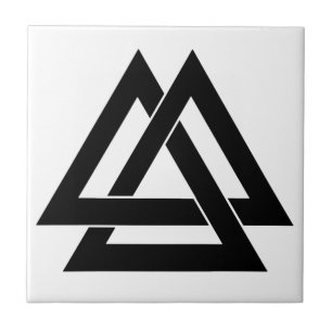 Valknut - zwart tegeltje