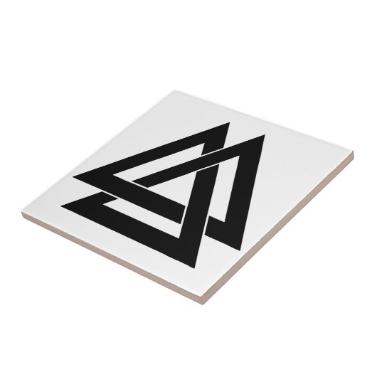 Valknut - zwart tegeltje (Zijkant)