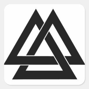 Valknut - zwart vierkante sticker
