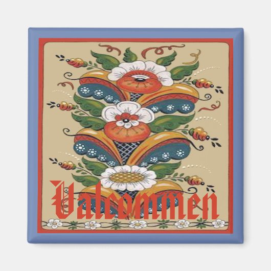 Valkomen,Zweden, bewerken tekst Magneet (Voorkant)