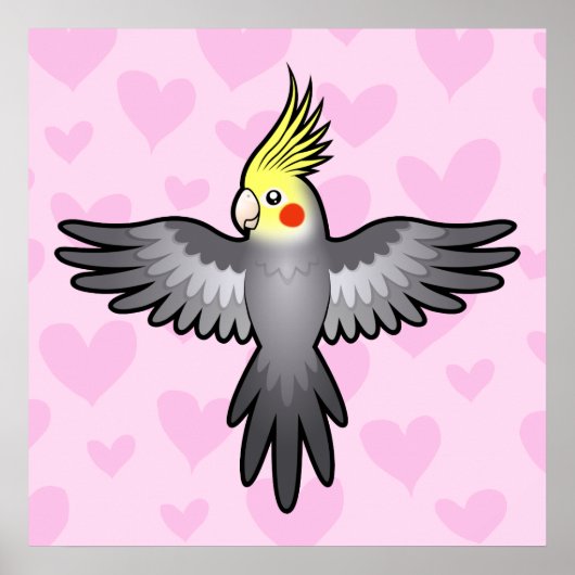 Valkparkiet Liefde Poster (Voorkant)