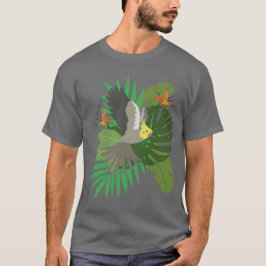Valkparkiet met bladeren t-shirt