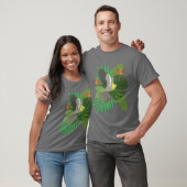 Valkparkiet met bladeren t-shirt (Unisex)