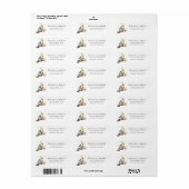 Valkparkiet op een Stok Retouradres Label (Full Sheet)