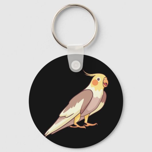Valkparkiet vogel papegaai sleutelhanger (Voorkant)