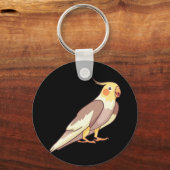 Valkparkiet vogel papegaai sleutelhanger (Voorkant)