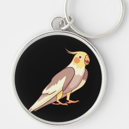 Valkparkiet vogel papegaai sleutelhanger (Voorkant)