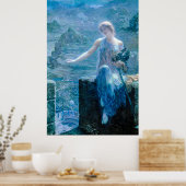 Valkyrie in een blauwe jurk met pantser poster (Keuken)