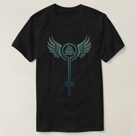 Valkyrie Symbol, Odin Valknut, Shieldmaiden, Vikin T-shirt (Design voorkant)