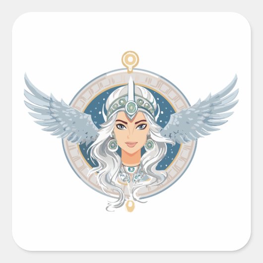 Valkyrie Vierkante Sticker (Voorkant)