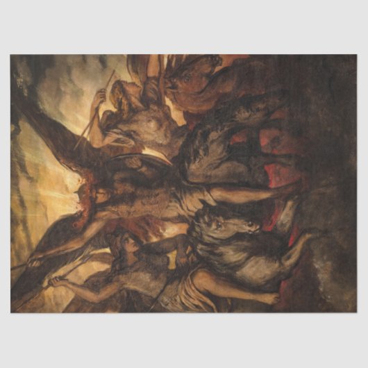 Valkyries door Elisabeth Jerichau-Baumann Tissuepapier (Voorkant)