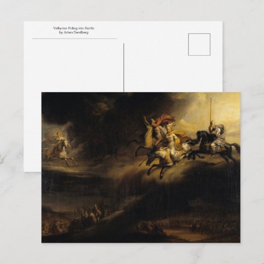 Valkyries in strijd met Johan Sandberg Briefkaart (Voorkant / Achterkant)