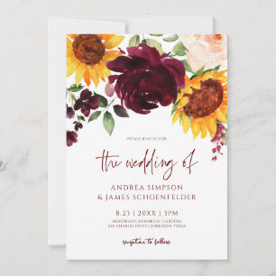Vall Weddenschappen Uitnodiging Zonnebloemen Bourg