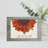 Vall Wedding RSVP - Zonnebloem & Barnwood (Staand voorkant)