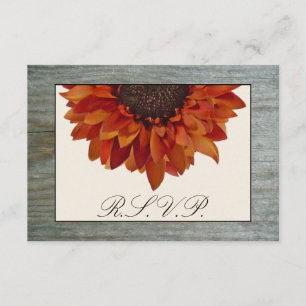 Vall Wedding RSVP - Zonnebloem & Barnwood Kaartje