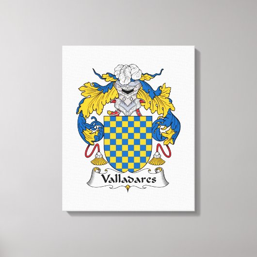 Valladares Family Crest Canvas Afdruk (Voorkant)
