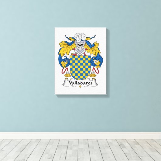 Valladares Family Crest Canvas Afdruk (Insitu (Houten vloer))