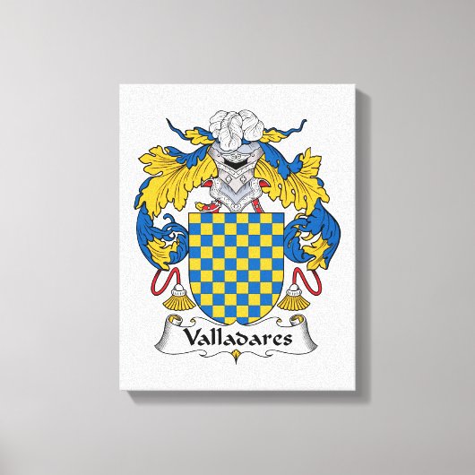 Valladares Family Crest Canvas Afdruk (Voorkant)