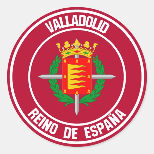 Valladolid Round Emblem Ronde Sticker (Voorkant)