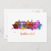 Valladolid skyline in waterverf briefkaart (Voorkant / Achterkant)